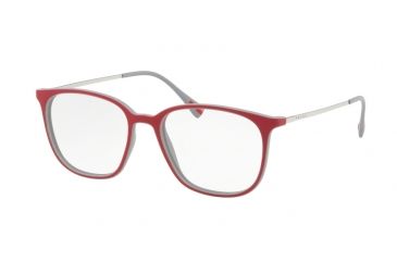 Image of Prada PS03IV Eyeglass Frames VY11O1-52 - Top Red/grey Rubber Frame