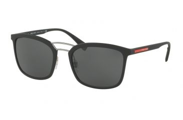 Image of Prada PS03SS Progressive Prescription Sunglasses PS03SS-DG05S0-56 - Lens Diameter 56 mm, Frame Color Black Rubber