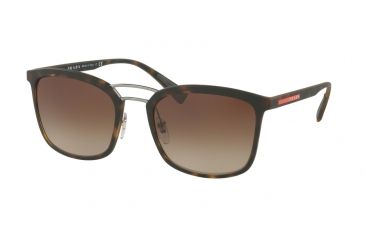 Image of Prada PS03SS Progressive Prescription Sunglasses PS03SS-U616S1-56 - Lens Diameter 56 mm, Frame Color Havana Rubber