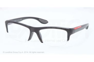 Image of Prada PS04EV Single Vision Prescription Eyeglasses 1BO1O1-53 - Black Demi Shiny Frame