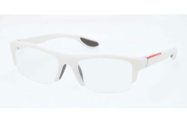 Image of Prada PS04EV Single Vision Prescription Eyeglasses SMD1O1-53 - Metallized White Demi Shiny Frame