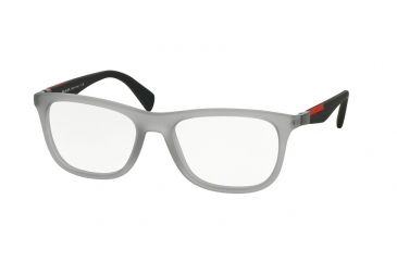 Image of Prada PS04FV Bifocal Prescription Eyeglasses TIL1O1-53 - Trasp Grey Rubber Frame