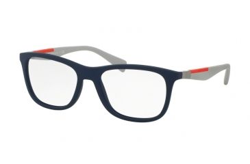 Image of Prada PS04FV Bifocal Prescription Eyeglasses UR51O1-55 - Blue Rubber Frame