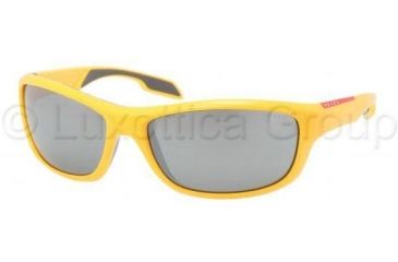 Image of Prada PS04NS Sunglasses GKD7W1-6517 - Yellow Frame, Gray Silver Mirror Lenses
