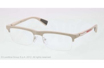 Image of Prada PS05DV Progressive Prescription Eyeglasses OAG1O1-52 - Beige Demi Shiny