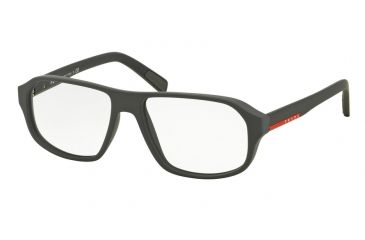 Image of Prada PS05GV Progressive Prescription Eyeglasses TFZ1O1-55 - Grey Rubber Frame