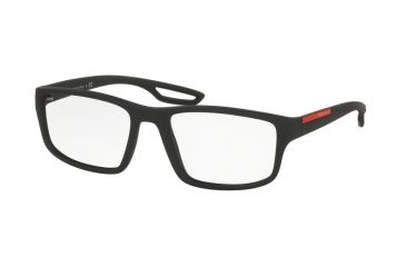 Image of Prada PS09GV Bifocal Prescription Eyeglasses DG01O1-55 - Black Rubber Frame