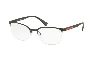 Image of Prada PS51IV Single Vision Prescription Eyeglasses VY21O1-55 - Brown Rubber Frame