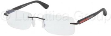 Image of Prada PS54CV Bifocal Prescription Eyeglasses 1BO1O1-5117 - Black Demi Shiny Frame