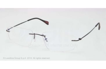 Image of Prada PS54EV Eyeglass Frames 1BO1O1-53 - Black Demi Shiny Frame