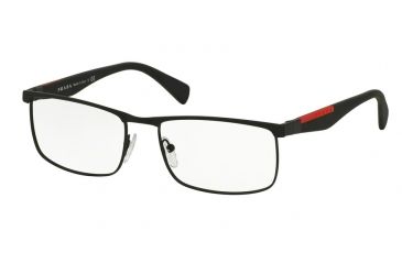 Image of Prada PS54FV Bifocal Prescription Eyeglasses DG01O1-53 - Black Rubber Frame