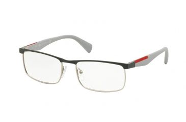 Image of Prada PS54FV Bifocal Prescription Eyeglasses TIG1O1-53 - Grey Rubber/Silver Rubber Frame