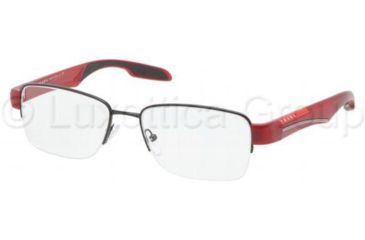 Image of Prada PS55CV Progressive Prescription Eyeglasses 1BO1O1-5417 - Black Demi Shiny Frame