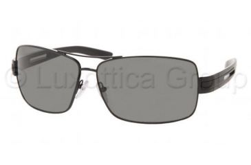 Image of Prada Sunglasses PR54IS 1BO1A1-6412 - Matte Black Frame, Gray Lenses, 64mm Lens Diameter