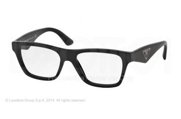 Image of Prada TRIANGLE PR20QV Eyeglass Frames 1AB1O1-50 - Black Frame