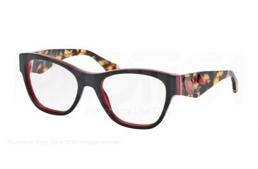 Image of Prada VOICE PR07RV Bifocal Prescription Eyeglasses 7I61O1-51 - Top Black/red Frame