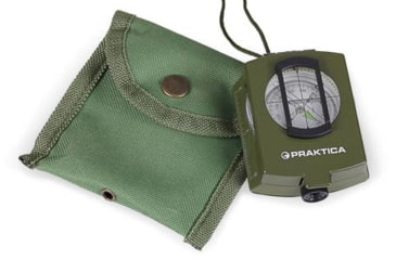 Image of Praktica Travel and Hiking Compass, Green, 85mm L x 65mm W x 30mm H, TCM01G