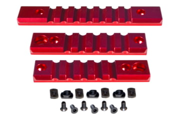 Image of Presma 2 Pcs 5 Slot 1 7 Slot Picatinny Rail Section Kit for M-LOK Style Slots, with Sling Swivel Adapter, Red, RLMLK2-R