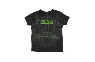 Image of Primos Hunting AOP Deer Short Sleeve T-Shirt - Green/Black, 2XL 53519