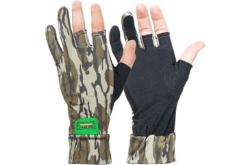 Image of Primos Hunting Stretch Fingerless Gloves, Mossy Oak Bottomland, One Size, PS6681