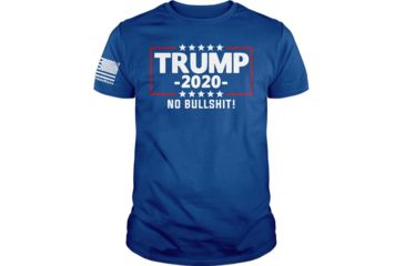 Image of Printedkicks Printed Kicks Trump 2020 No Bs Men's T-shirt Royal Blue Large