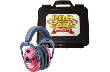 Image of Pro-Ears Pro 300 Wind Abatement Hearing Protection NRR 26dB Headset, Pink Camo w/FREE Pro-Ears Hard Case