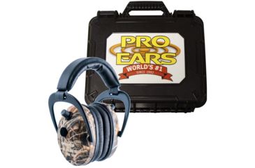 Image of Pro-Ears Pro 300 Wind Abatement Hearing Protection NRR 26dB Headset, Real Tree Advantage Max 4 Camo w/FREE Pro-Ears Hard Case
