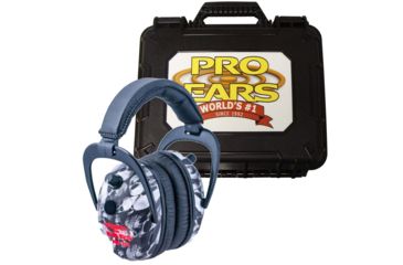 Image of Pro-Ears Pro 300 Wind Abatement Hearing Protection NRR 26dB Headset, Skulls P300SK w/FREE Pro-Ears Hard Case