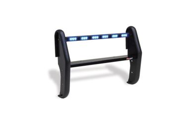 Image of Pro-Gard Industries Black Powder Coated Steel, Standard Push Bumper W/ Intergrated, Two Head, All Blue Led Ions - PB36INT13ION2B