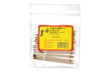 Image of Pro-Shot Brass Core-Bronze Bristle Rifle Length Bore Brush .20 Caliber