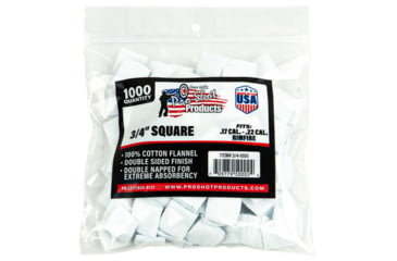 Image of Pro-Shot Cotton Flannel Patches .17-.22 Rimfire .75 Inch Square 1000 Per Bag