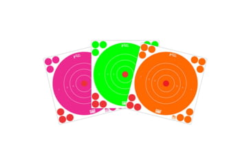 Image of Pro-Shot Splatter Shot High Vis Fluorescent Bullseye Combo, 6 Pack, 3-color, 8in, 8B-FL-6COMBO