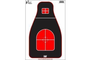 Image of Pro-Shot Pro-Shot Splatter Shot 12 x 18 Tactical Precision Target - Red/Black Heavy Tag Paper, Red, Black, White, Pack of 8 TPRS-BLK-8PK, Red, Black, White, TPRS-BLK-8PK