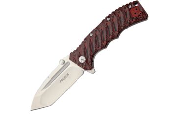 Image of Proelia Tanto Linerlock Folding Knife,4in,D2 Tool Steel,Tanto,Stonewash,Red and Black,G10 Handle TX010RW