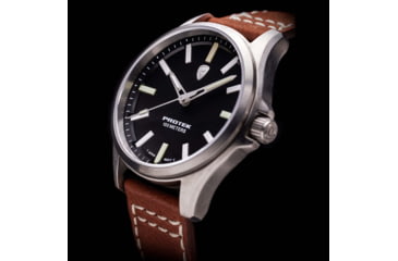 Image of ProTek Titanium Field Watch, Titanium Case/Black Dial/Dark Tan Strap, One Size, PT3001