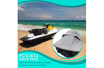 Image of Pyle Armor Shield Personal Watercraft Cover 127-inch to 138-inch, Gray, 127 to 138, PCVJS13