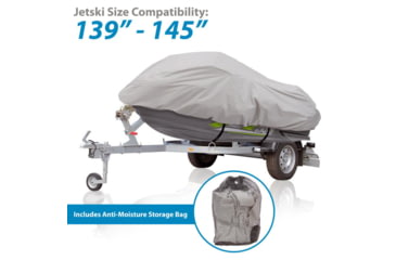Image of Pyle Armor Shield Personal Watercraft Cover 139-inch to 145-inch, Gray, 139 to 145, PCVJS14