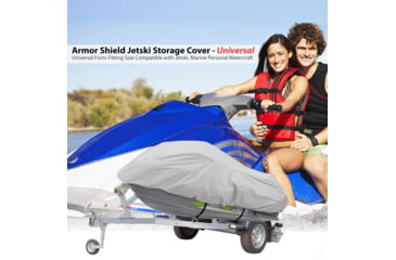 Image of Pyle Armor Shield Personal Watercraft Cover 139-inch to 145-inch, Gray, 139 to 145, PCVJS14