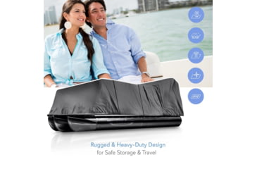 Image of Pyle Armor Shield Trailer Pontoon Boat Cover, Gray, PCVHP661