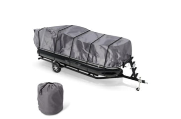 Image of Pyle Armor Shield Trailer Pontoon Boat Cover, Gray, PCVHP661