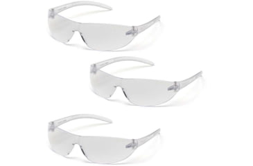 Image of Pyramex Alair Safety Glasses - Clear Lens, Clear Frame, Pack of 3