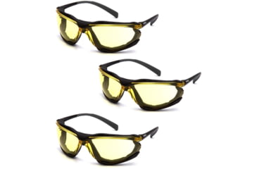 Image of Pyramex Black frame/ Amber anti-fog lens, Pack of 3