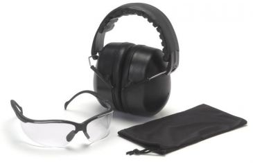 Image of Pyramex Combo Packs Venture II Clear Safety Glasses w/ PYRBAG and PM3010 Ear Muff COMBO10