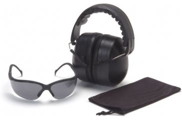 Image of Pyramex Combo Packs Venture II Gray Safety Glasses w/ PYRBAG and Hear Protection PM3010 Ear Muff COMBO20