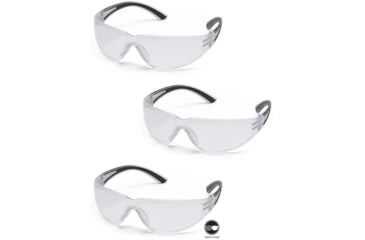 Image of Pyramex Cortez Safety Eyewear - Black Temples Frame and Clear Lens, Pack of 3