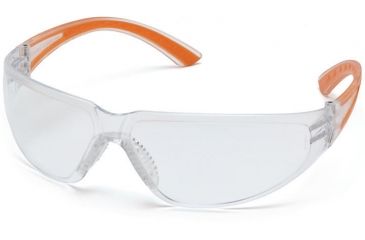 Image of Pyramex Cortez Safety Eyewear - Clear Lens, Orange Temples Frame SO3610S