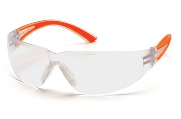 Image of Pyramex Cortez Safety Eyewear - Clear Lens, Orange Temples Frame SO3610S