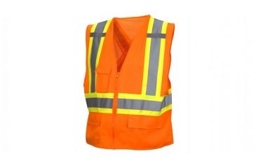 Image of Pyramex CSA Lumen-X Vest w/Contrasting Reflective Tape, Hi-Vis Orange, Large RCZ2420L