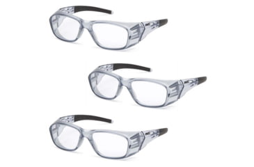 Image of Pyramex Emerge Plus Protection Clear +3.0 Full Reader Lens w/Gray Frame, Gray, Pack of 3