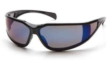 Image of Pyramex Exeter Safety Glasses - Blue Mirror Anti-Fog Lens, Glossy Black Frame SB5175DT
